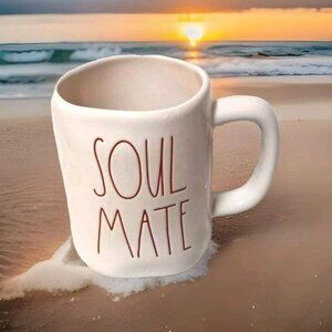 Rae Dunn Valentine Mug Soul Mate Light Pink 16oz Coffee Cup Love Anniversary Gif